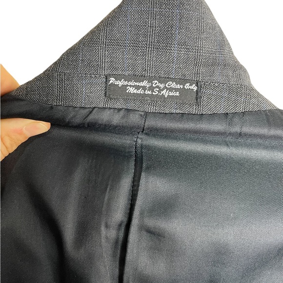 OLEG CASSINI Mens Sport Coat 40R Wool Cashmere Blazer Jacket Gray - Picture 7 of 10